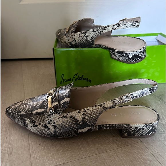 MARC FISHER REPTILE PRINT SLINGBACK FLATS - NWOT - Picture 6 of 8